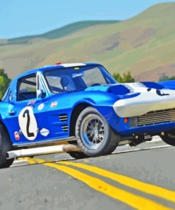 Blue 1963 Chevrolet Corvette Paint By Numbers