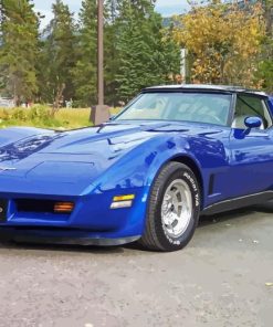 Blue 1981 Corvette Paint By Numbers