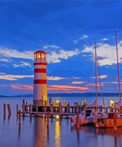 Boats And Lighthouse Paint By Numbers