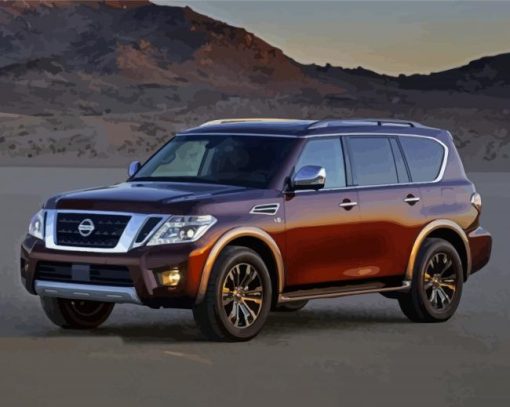 Brown Nissan Armada Paint By Numbers