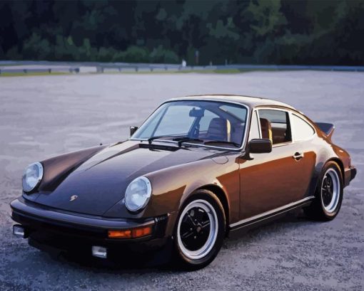 Brown Old Porsche Paint By Numbers