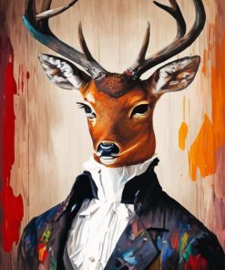 Classy Deer Wearing Clothes Paint By Numbers