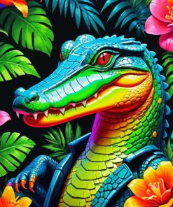 Colorful Alligator Paint By Numbers