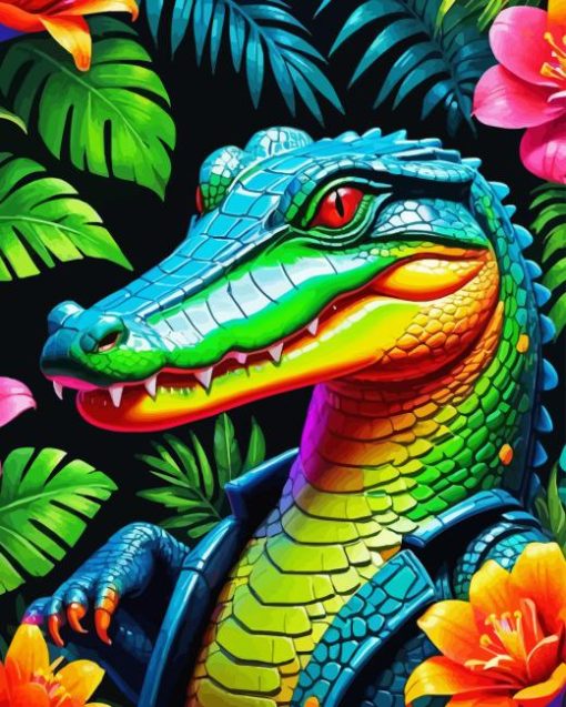 Colorful Alligator Paint By Numbers