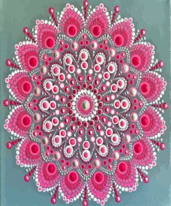 Pink Dotting Mandala Paint By Numbers