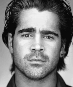 Black and White Colin Farrell Paint By Numbers