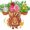 Bull With Flowers On Head Paint By Numbers