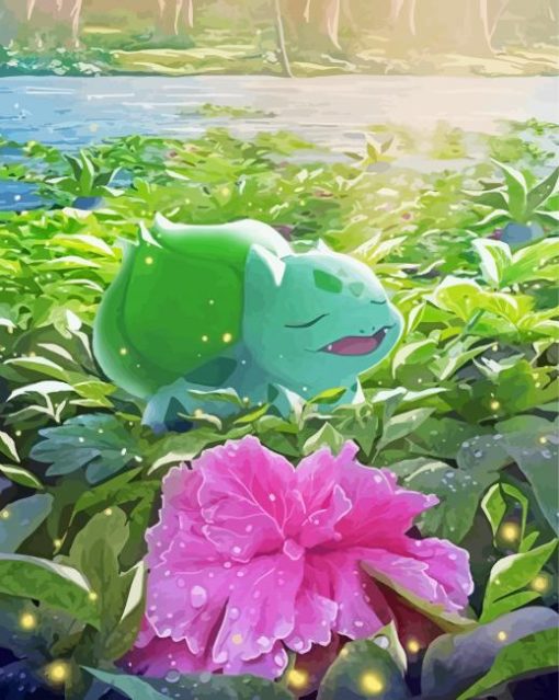 Chikorita Art Paint By Numbers