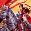 Chinese Woman Warrior On Horse Paint By Numbers