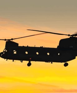 Chinook Sunset Silhouette Paint By Numbers