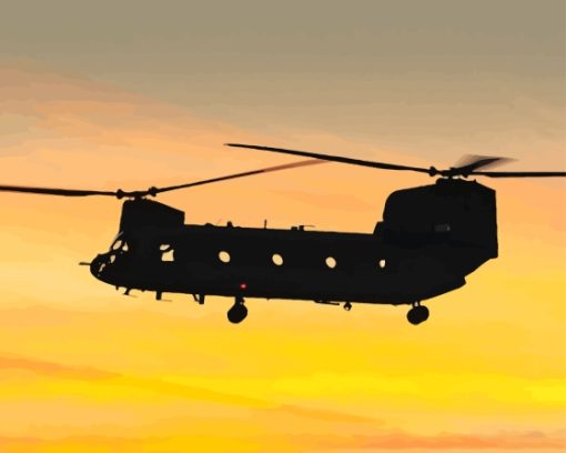 Chinook Sunset Silhouette Paint By Numbers