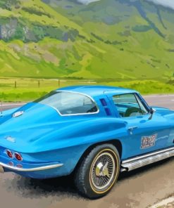 Classic Blue Corvette Chevrolet Paint By Numbers