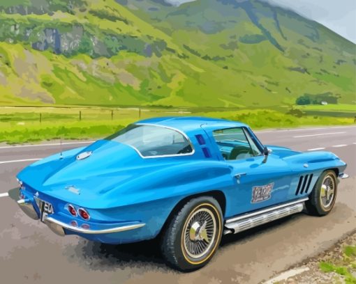 Classic Blue Corvette Chevrolet Paint By Numbers