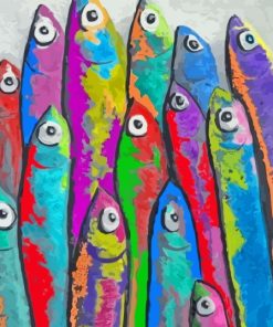 Colorful Sardines Fish Paint By Numbers