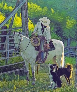 Cowboy And Dogs Paint By Numbers