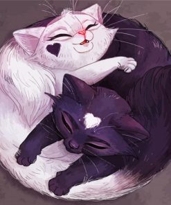 Yin And Yang Cats Paint By Numbers