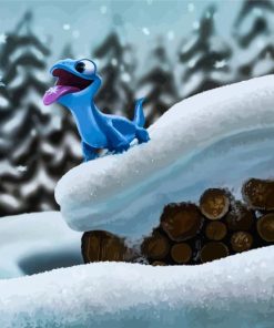 Disney Bruni Lizard In Snow Paint By Numbers