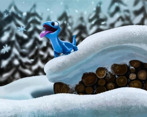 Disney Bruni Lizard In Snow Paint By Numbers