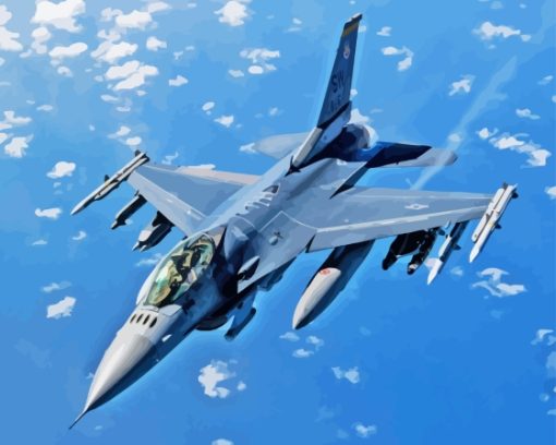 F16 Fighting Falcon Paint By Numbers