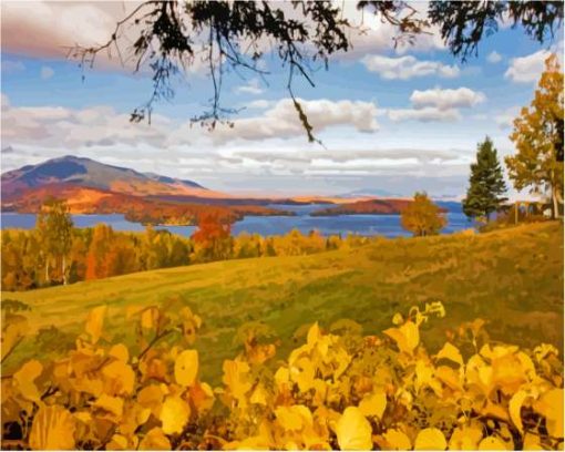 Fall At Moosehead Lake Maine Paint By Numbers