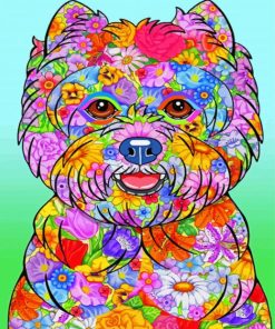 Floral Colorful Westie Paint By Numbers