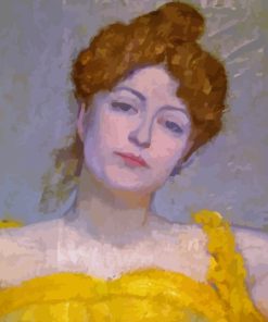 Lady In Yellow Dress Paint By Numbers