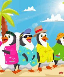 Penguins On The Beach Paint By Numbers