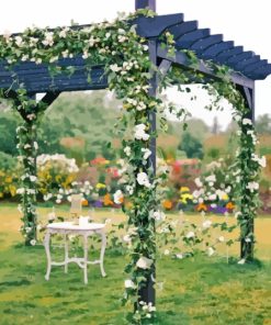 Pergola With White Flowers Paint By Numbers