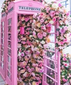 Pink Flower Phone Box Paint By Numbers