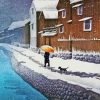 Snow At Handa Hasui Kawase Paint By Numbers