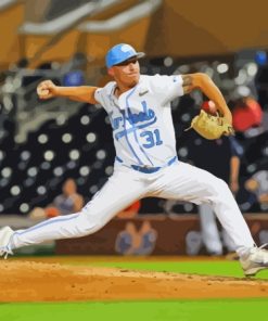 Tar Heels Baseball Player Paint By Numbers