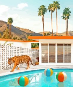 Tiger In The Pool Reflection Paint By Numbers