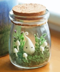 White Ghost In Jar Paint By Numbers