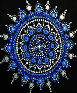 Blue White Dotting Mandala Paint By Numbers