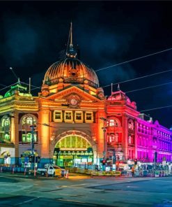 Colorful Flinders Street Railway Station Paint By Numbers