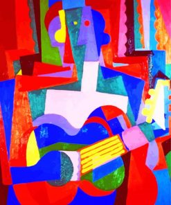 Colorful Cubism Guitarist Paint By Numbers