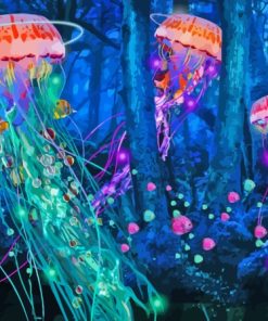 Jellyfish In The Forest Paint By Numbers