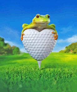 Cute Frog Playing Golf Paint By Numbers