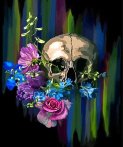 Flowers Skull Paint By Numbers