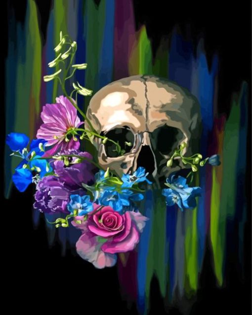 Flowers Skull Paint By Numbers