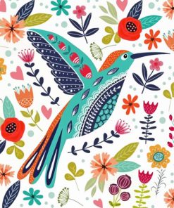 Folk Bird Paint By Numbers