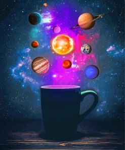 Galaxy Space Planets Cup Paint By Numbers