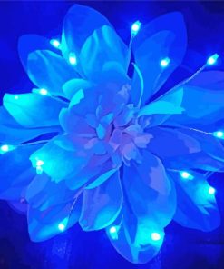 Glowing Blue Flower Paint By Numbers