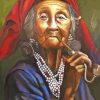 Woman Smoking Pipe Art Paint By Numbers