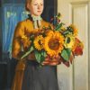 Young Girl With Sunflowers Paint By Numbers