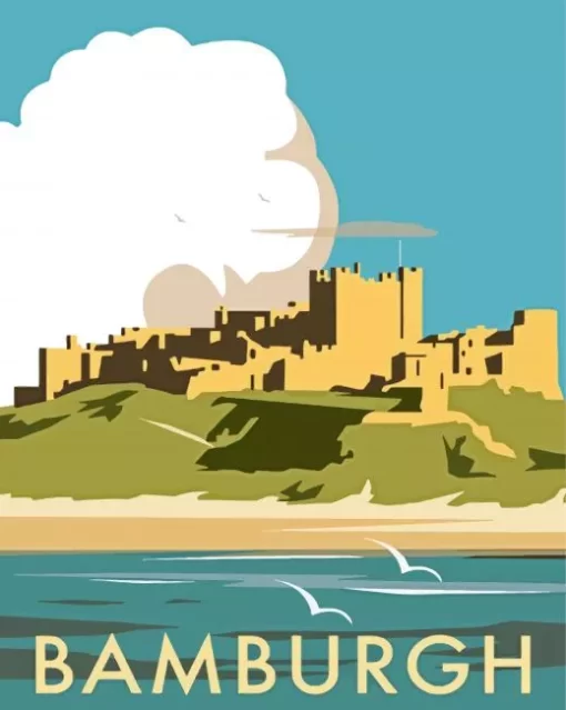 Bamburgh Castle Poster Paint By Numbers