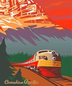 Canadian Pacific Train Poster Paint By Numbers