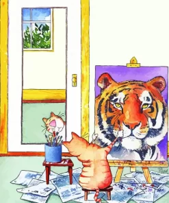 Cat Painting Tiger Paint By Numbers