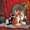 Cats In The Mirror Paint By Numbers