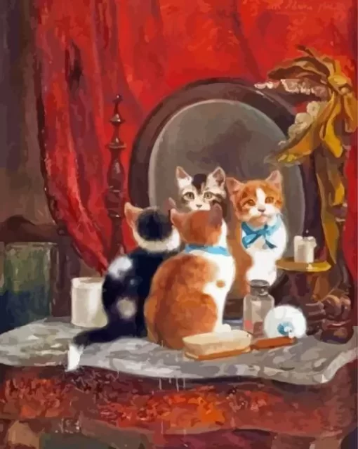 Cats In The Mirror Paint By Numbers